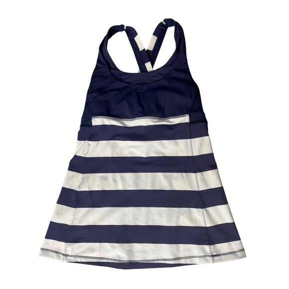 Lululemon Stuff your Bra Cadet Striped Navy/White Tank Top Size 6 - Picture 1 of 4